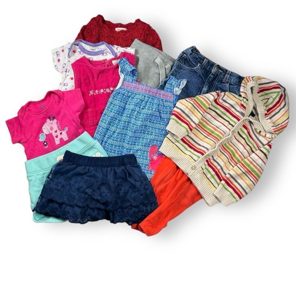 12M Girls Clothing Bundle Lot Lace Skirt Romper Bodysuit Sweatpants Top Jeans